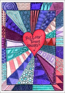 Heart Zentangle - Coloured!