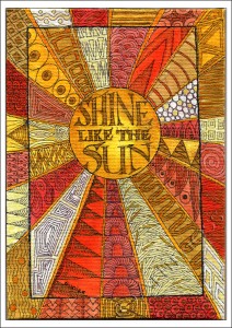 Sun Zentangle - Coloured